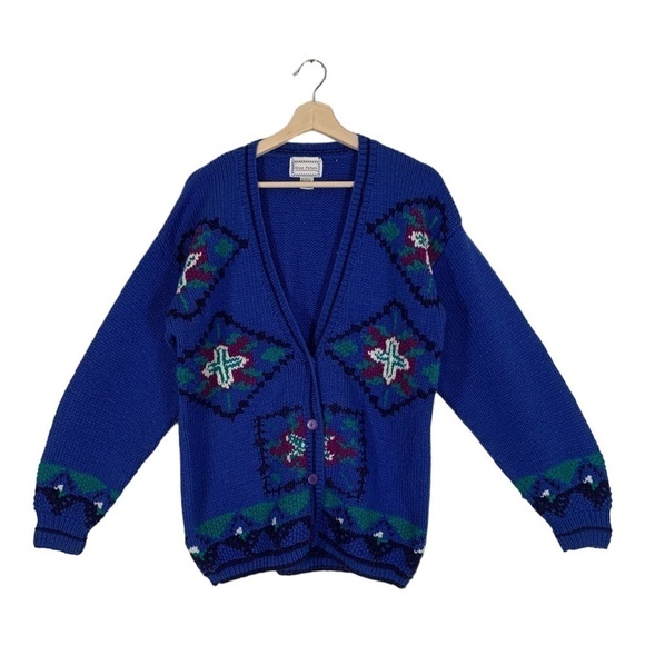 Gina Peters Sweaters - Vintage Gina Peters Cottagecore Knit Cardigan Sweater Size Medium